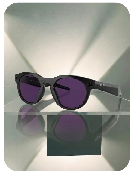Oakley de sol redonda de pasta negra con lente violeta